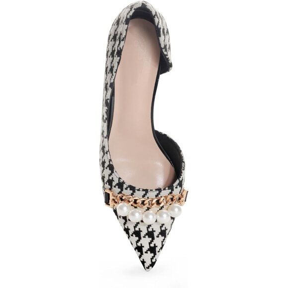 Ann Creek Women's Black Stiletto Dressy Pumps Pattern Design Pointed Toe Heels - Picture 5 of 6